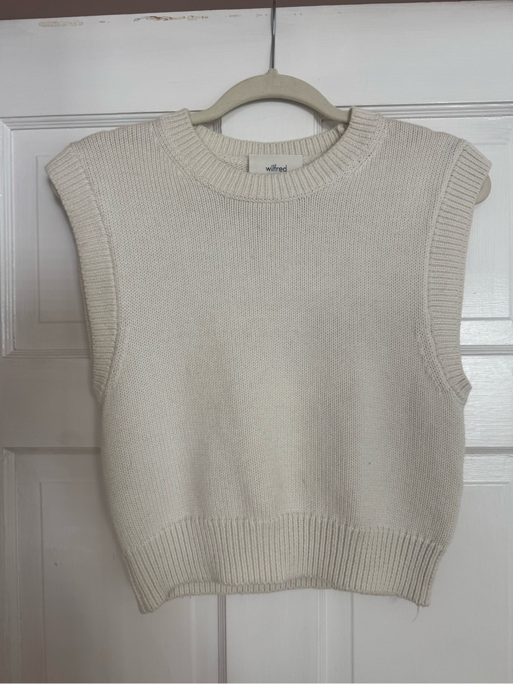 Wilfred Cream Ribbed Knit Tank Vest